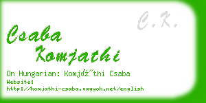 csaba komjathi business card